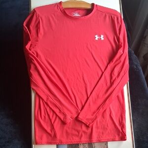 Under Armour Heatgear Men's 2XL Shirt  Vibrant Red Long Sleeve Shirt